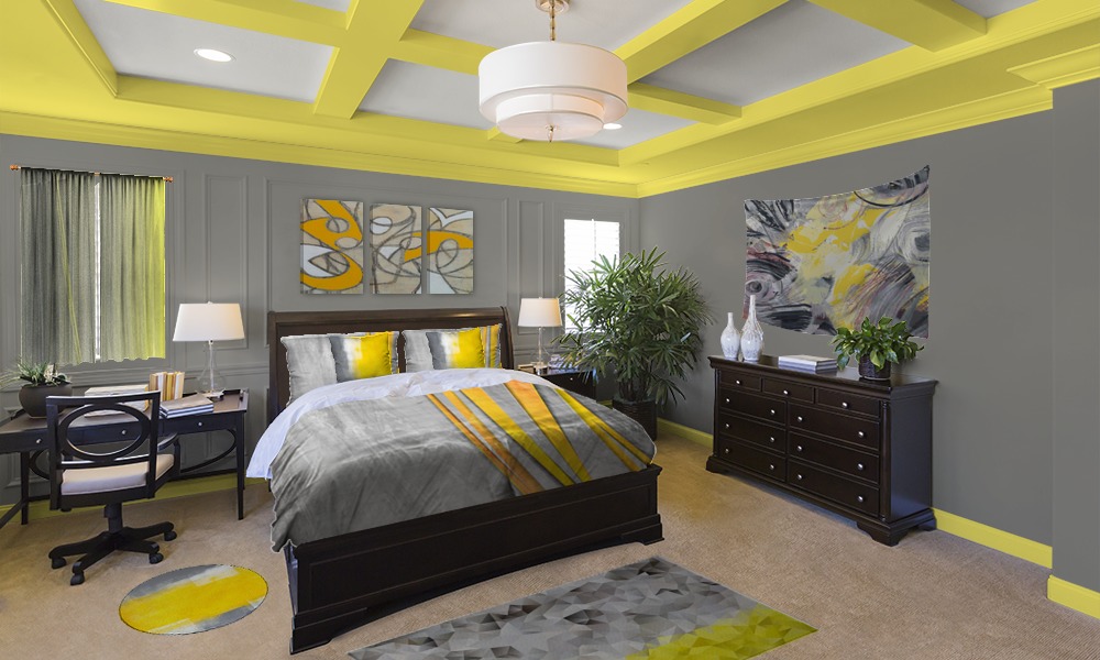 Gray and Yellow Bedroom Decor