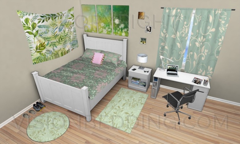 Green Floral Bedroom