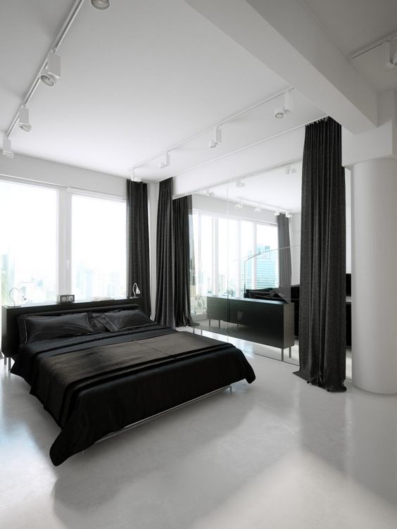 Black And White Minimalist Bedroom