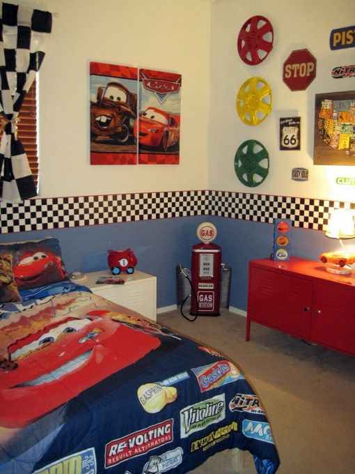 How To Decorate A Car Themed Bedroom, Racing Themed Room Decor