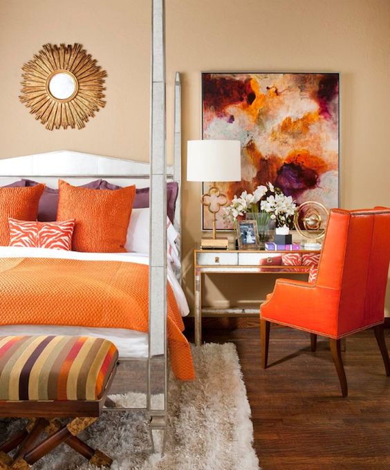 Artistic Orange Bedroom