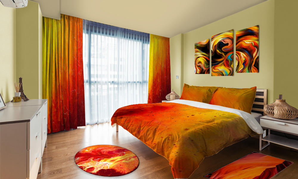 Blazing Orange Bedroom