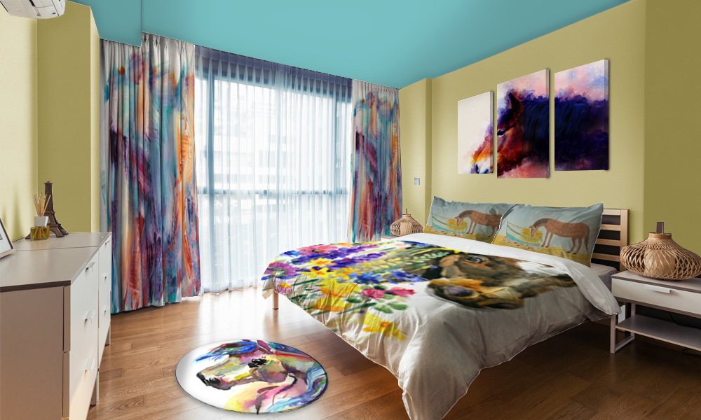 Colorful Horse Bedroom For Girls