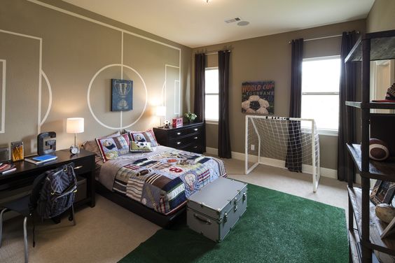 Bedroom With Soccer Goal Post