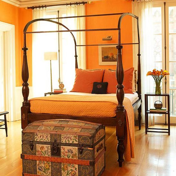 Unique Orange Bedroom