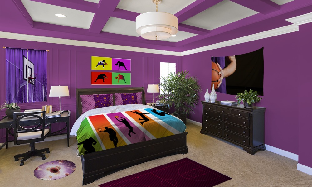 Basketball Room In Purple