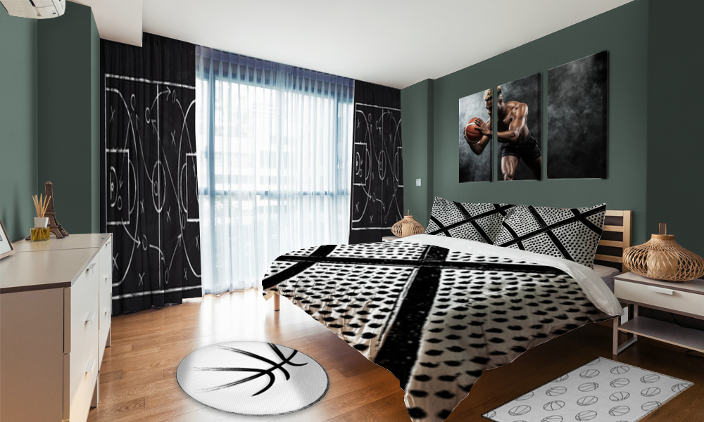 Black And White Basketball Bedroom