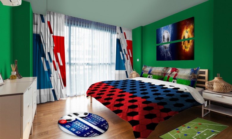 Blue And Red Soccer Room