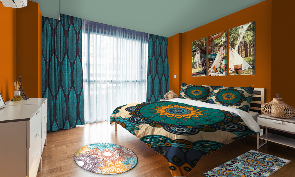 Bohemian Room In Teal Color