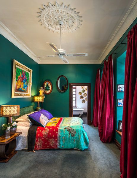 Colored Teal Bedroom