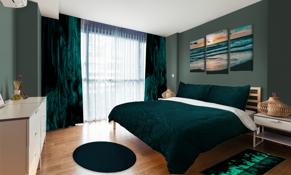 Dark Teal Bedroom