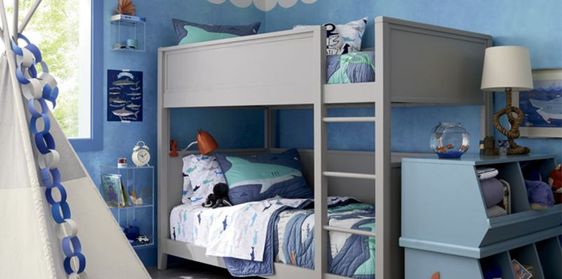 Double Deck Shark Bedroom Bunkbed