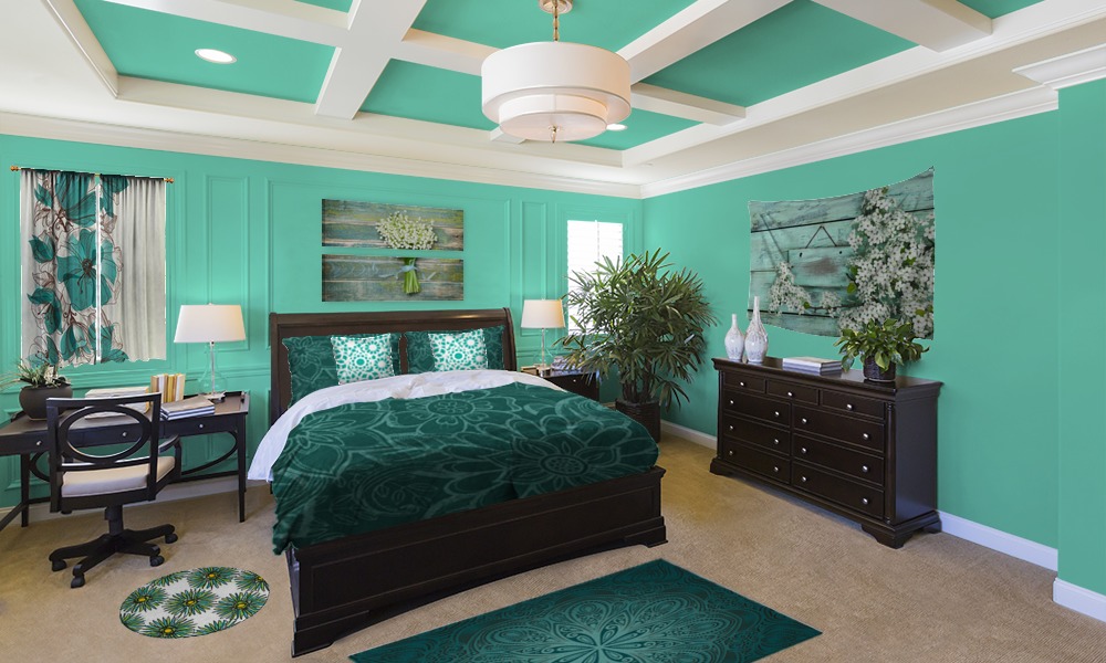 Floral Teal Room