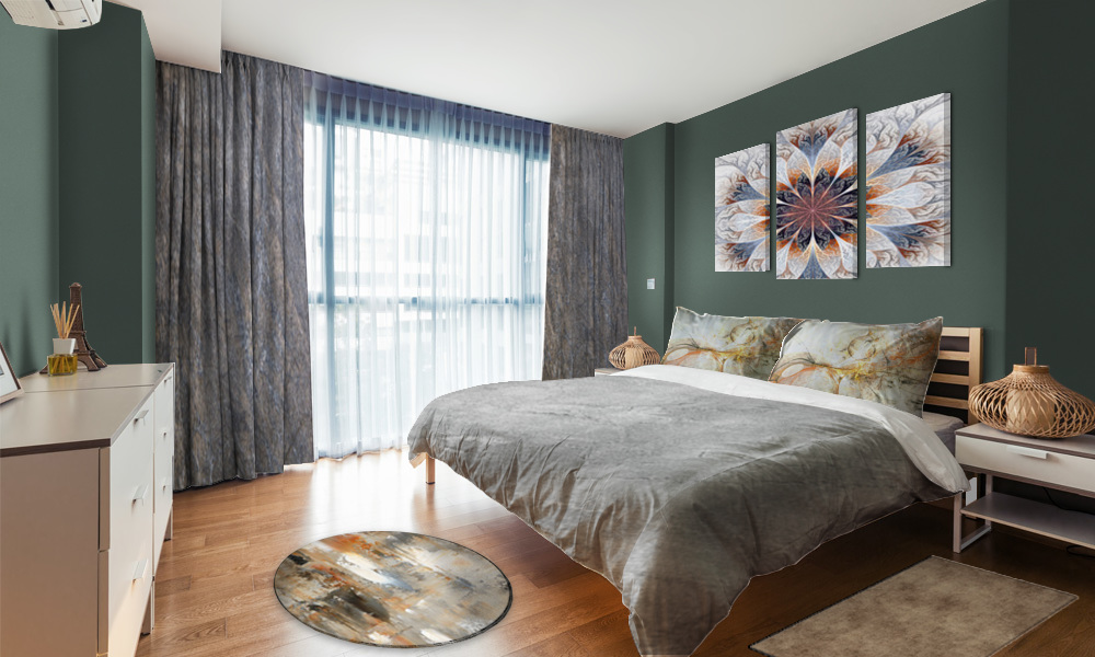 Gray And Brown Bedroom