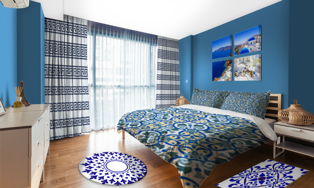 Greece Inspired Blue Room
