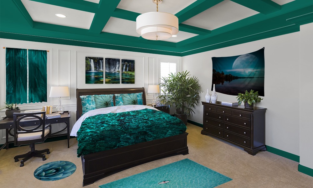 Nature Bedroom in Teal