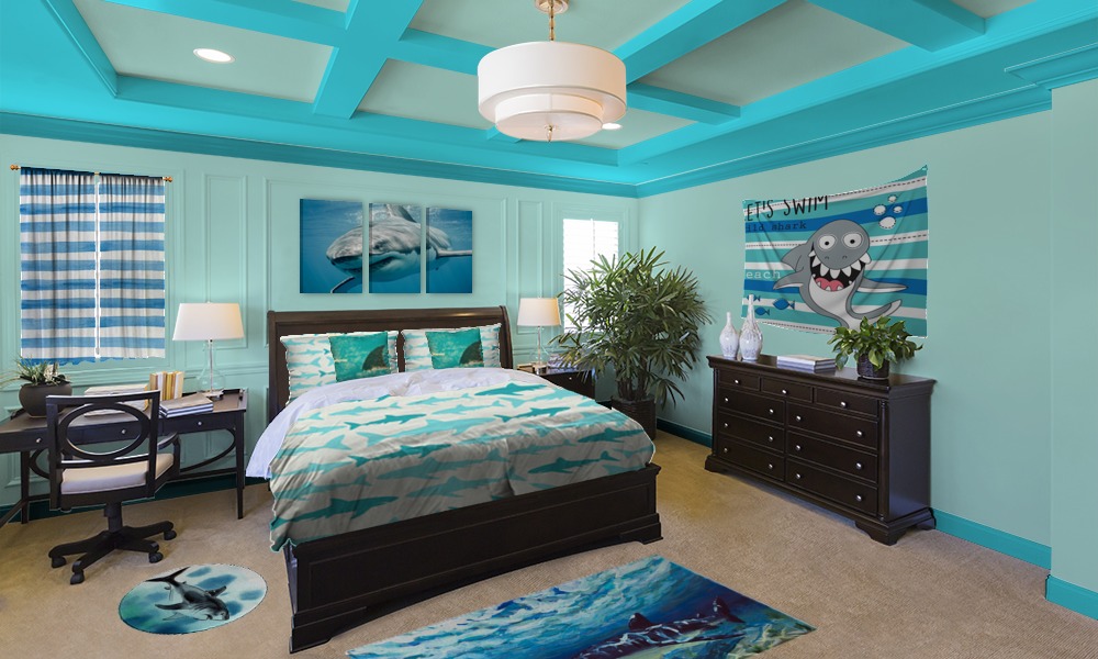 Aquamarine Shark Bedroom Theme