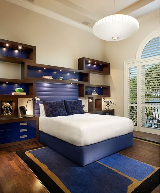 Spacious Blue Bedroom