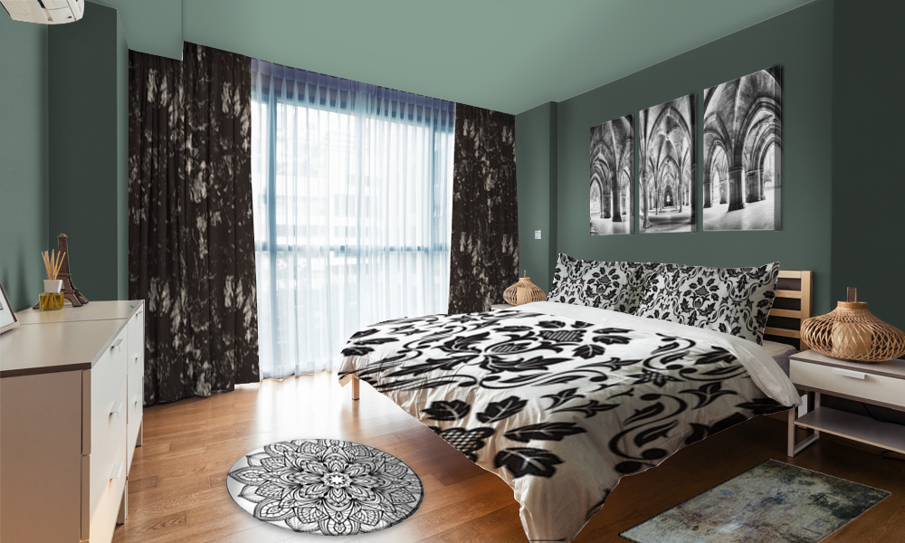Black And White Gothic Bedroom