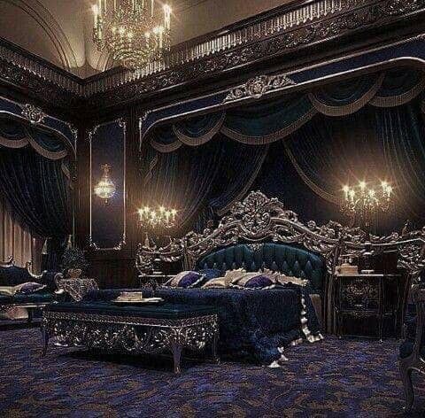 Blue Gothic Bedroom