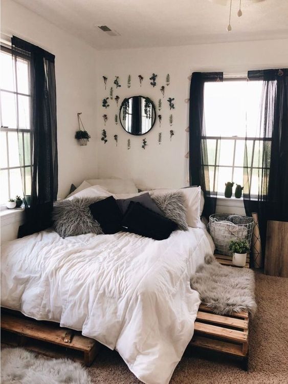 Black And White Boho Bedroom