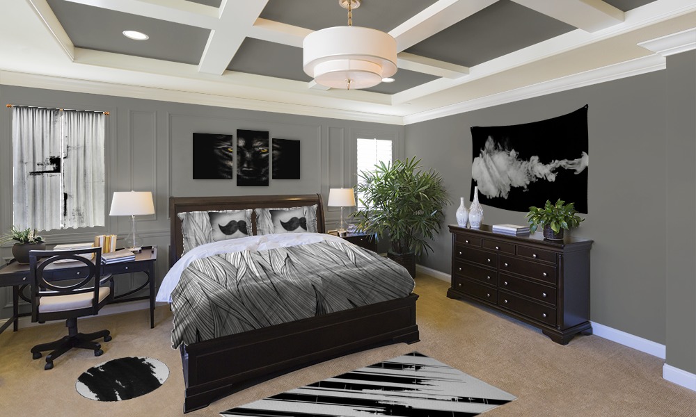 Black and White Bedroom For Boys