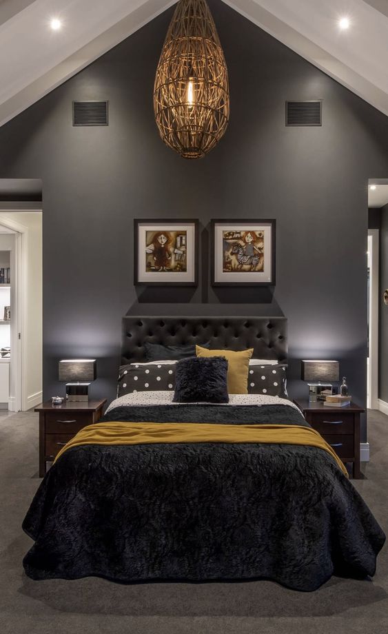 Black And Yellow Bedroom