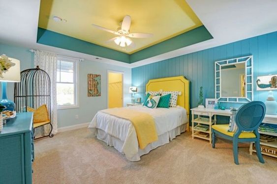 Blue and Yellow Bedroom