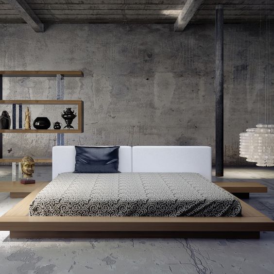 Bedroom Decor With Concrete Walls