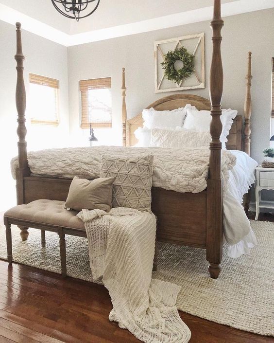 French Country Bedroom With Four Poster Bed