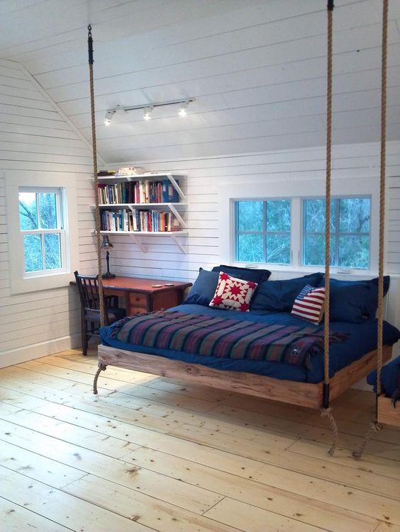 Bedroom With Hanging Bed