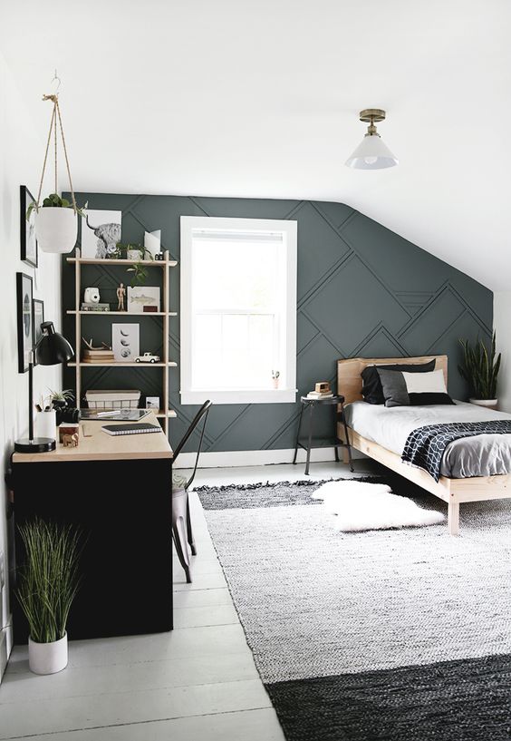 Monochromatic Bedroom For Teenage Boys