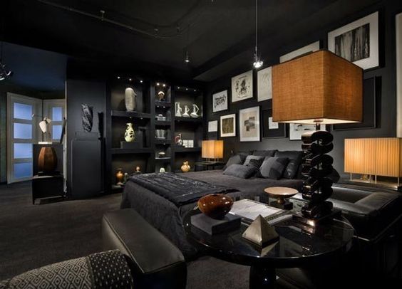 Polished Black Bedroom