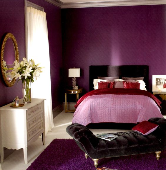Purple Wall Bedroom