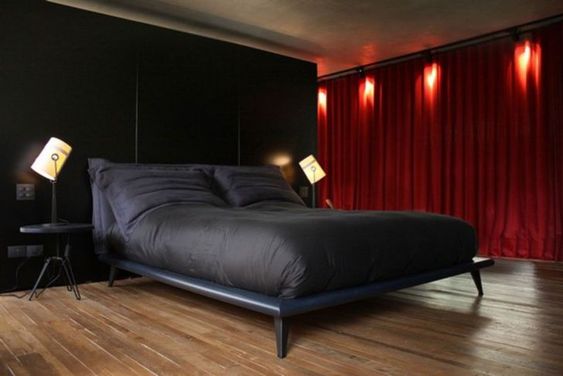 Red and Black Bedroom