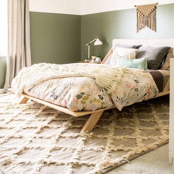 Boho Bedroom With A Shag Rug