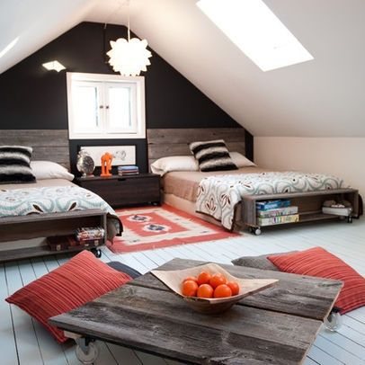 Shared Attic Bedroom For Teenage Boys