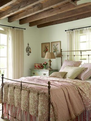 Soft-Colored Country Bedroom