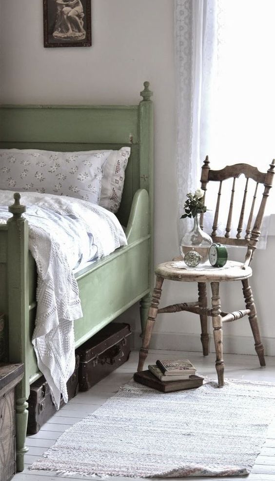 With Wooden Chair At Bedside
