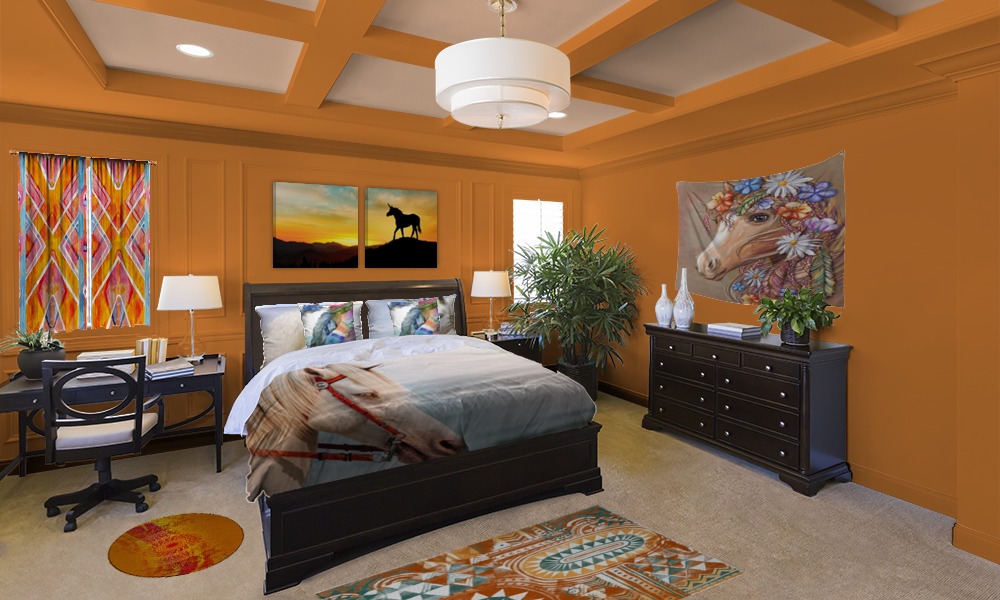 Horse Boho Themed Bedroom