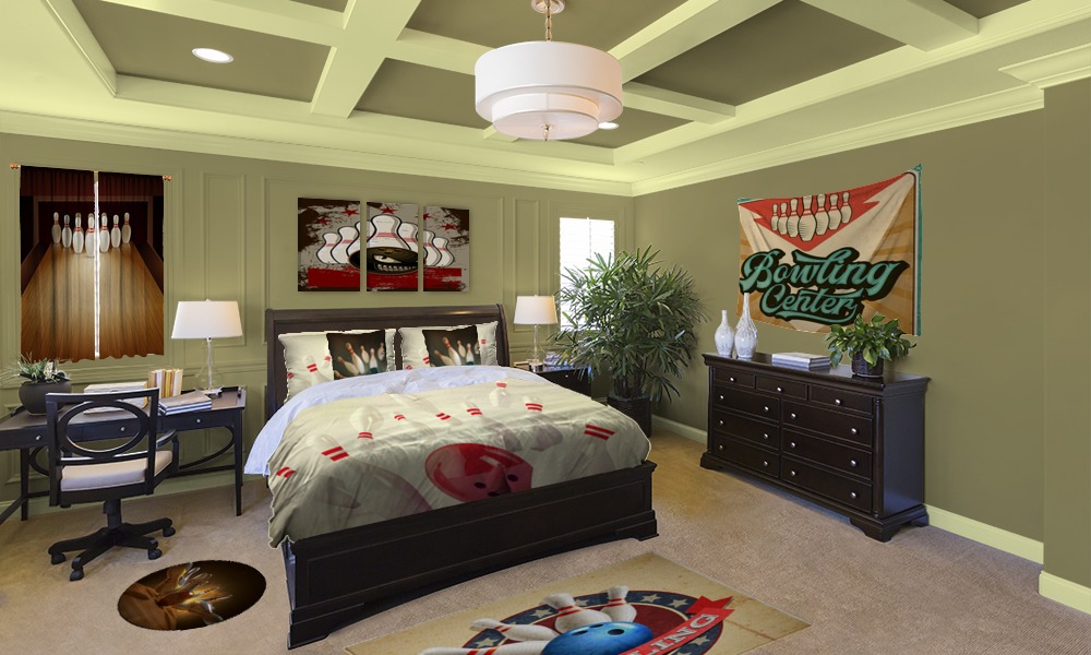 Vintage Style Bowling Bedroom Theme