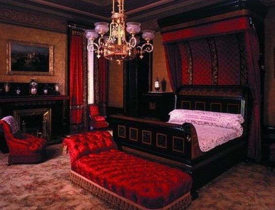 Eerie Reed and Black Gothic Bedroom
