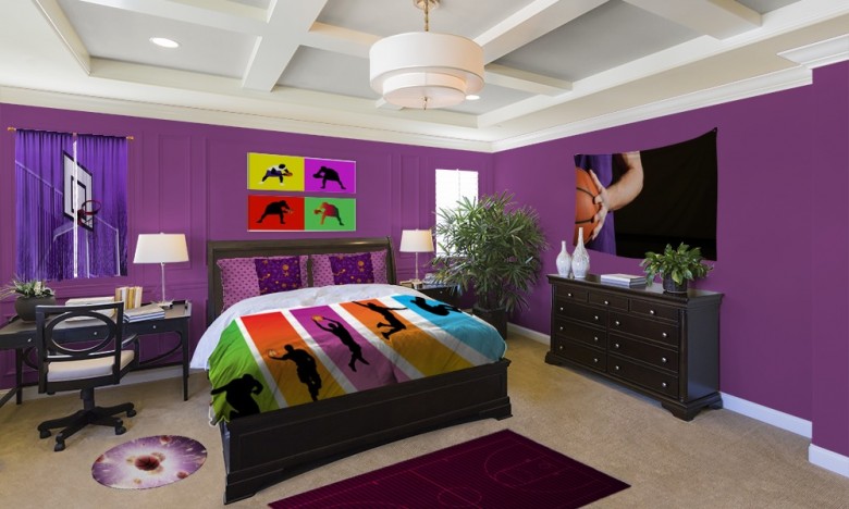 Purple Basketball Bedroom
