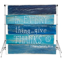 1 Thesslonians 5:18 Hand Painted On Wooden Shim Canvas Backdrops 94435763