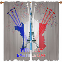14th July Bastille Day Of France Window Curtains 67221501