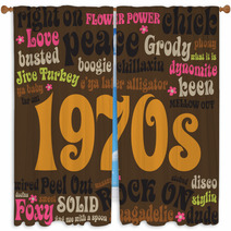 1970s Phrases And Slangs Window Curtains 14115642