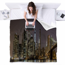 2014 New York Downtown Panorama Blankets 68101045