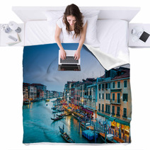 221 Grand Canal Venice Colorful Blankets 56796882
