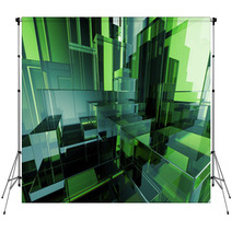 3d Abstract Green Glass Geometric Background Backdrops 72116879