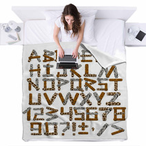 3d Alphabet In Style Of A Safari Blankets 11234268